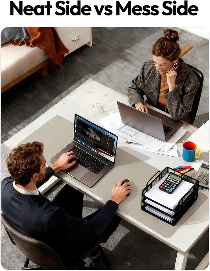 YSAGi Leather Desk Protector, Office Mat, Large Mouse Mat, Non-Slip PU Leather - Image 6