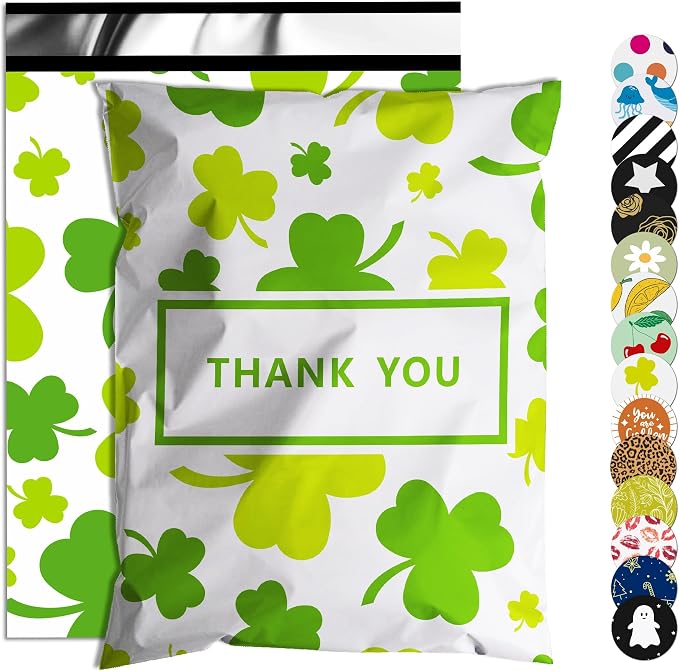 St Patrick's Day Poly Mailer 10x13 Inch 25 Pcs, Waterproof and Tear-Resistant by JOWLROEL