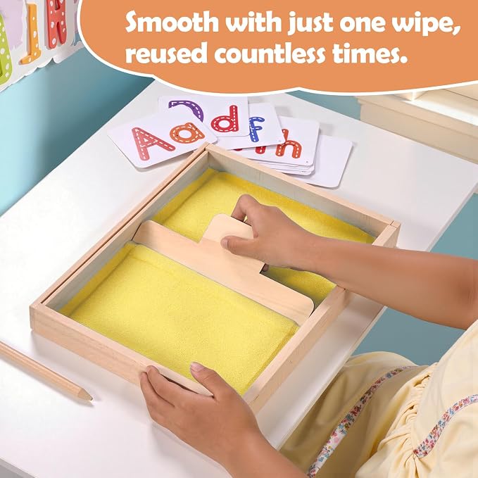 Montessori Sand Tray for Kids, Writing Play Sand Tray - Image 4