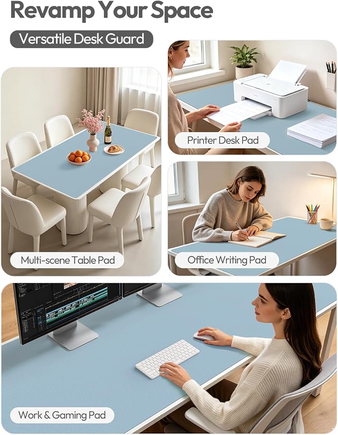 YSAGi Leather Desk Pad Protector, Office Desk Mat, Large Mouse Pad, Non-Slip PU - Image 7