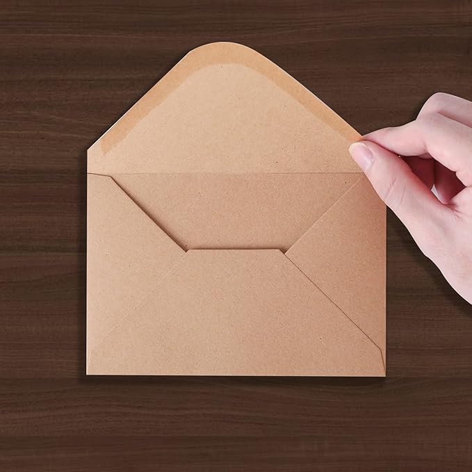 V-flap Kraft Envelopes, 50 Pack, 4 x 6 Inch, A4 Envelopes, Card Envelopes - Image 4