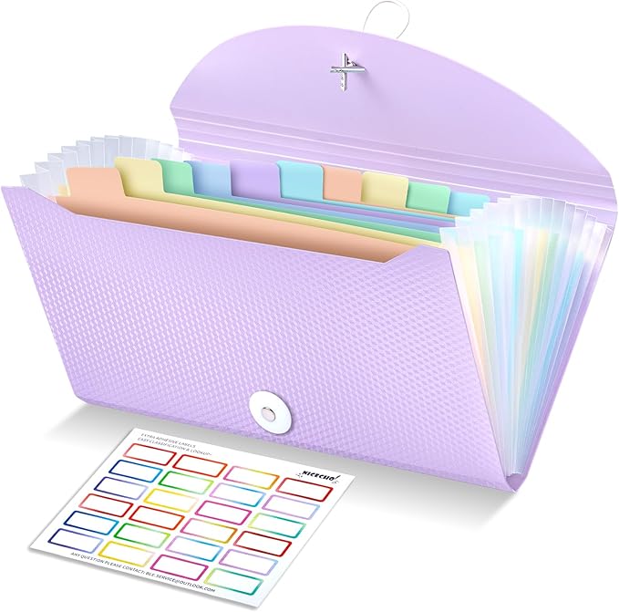 Nicecho Receipt Coupon Organizer, 13 Pockets Small Accordion File Organizer by Nicecho