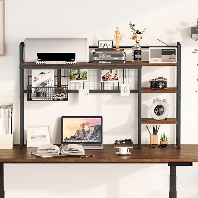 Snughome Desk Shelf, 44.9" Desktop Organizer Shelf, Desk Hutch - Image 4
