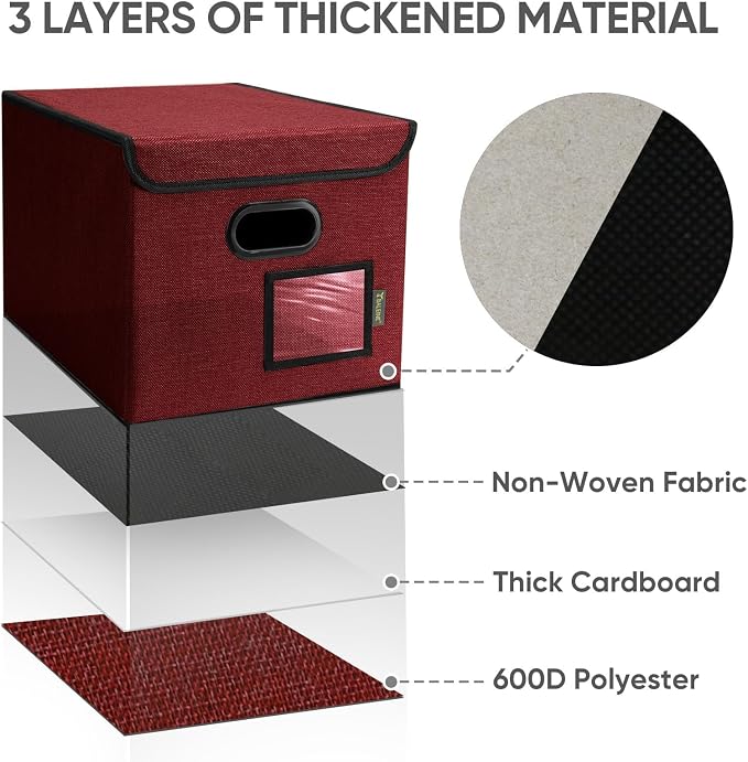 BALEINE Modern Red File Storage Box - Image 6