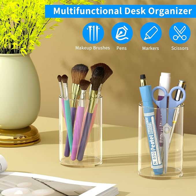 NIUBEE Clear Acrylic Pen Holder - Image 2