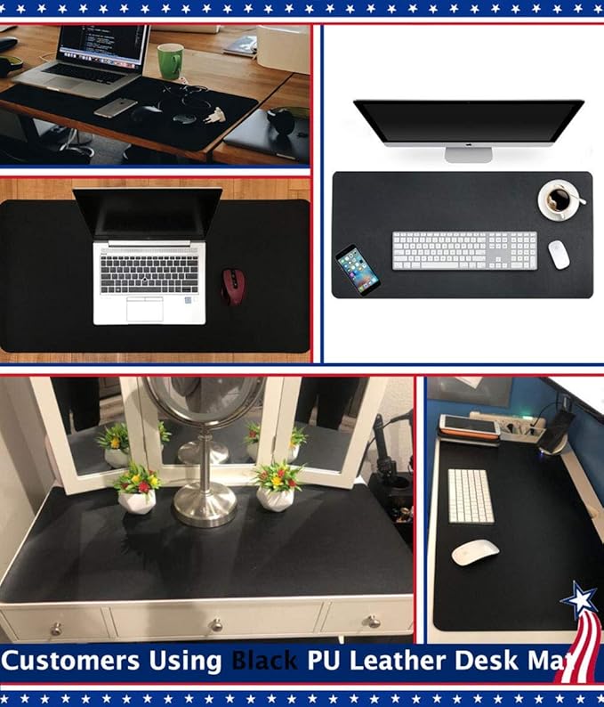 24 X 36 Inch Multifunctional Office Felt Desk Pad Desk Cover Leather Mat - Image 3