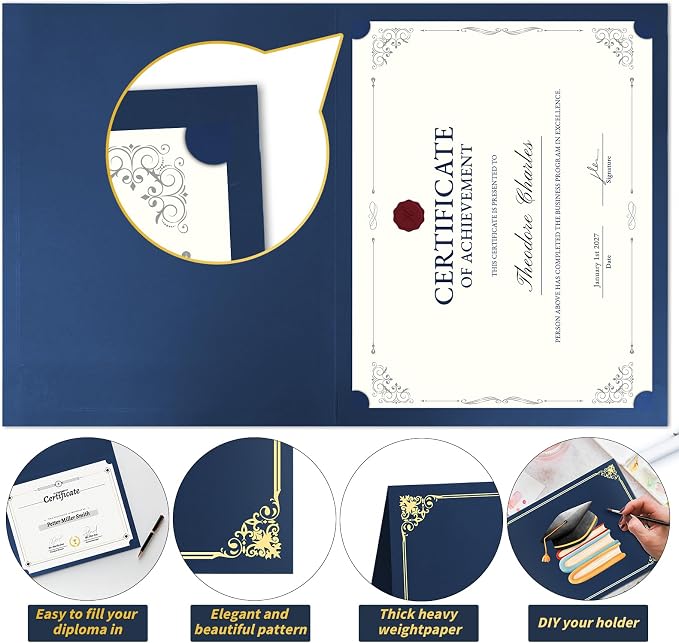 Oleitodh 110 Pcs Certificate Holders Bulk, Document Covers - Image 4