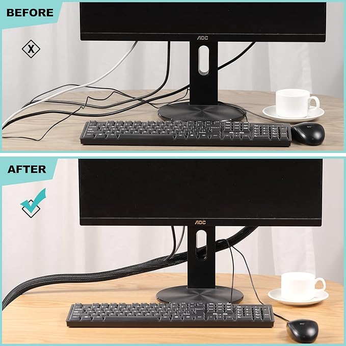 AGPTEK Cable Sleeve Desk Cable Management, 20ft - Image 6