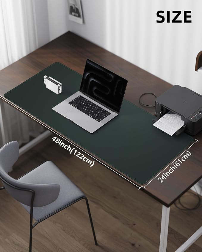 Leather Desk Pad Protector, Office Desk Mat, Large Mouse Pad, Non-Slip Desk - Image 5