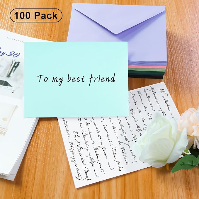 100 Pack A7 Envelopes, Light Blue Greeting Card Envelopes Self Seal, 5.24 x - Image 4