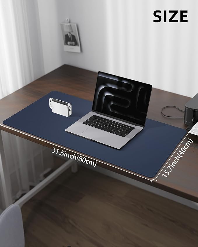 Leather Desk Pad Protector, Mouse Pad, Office Mat, Non-Slip PU Leather Blotter - Image 6
