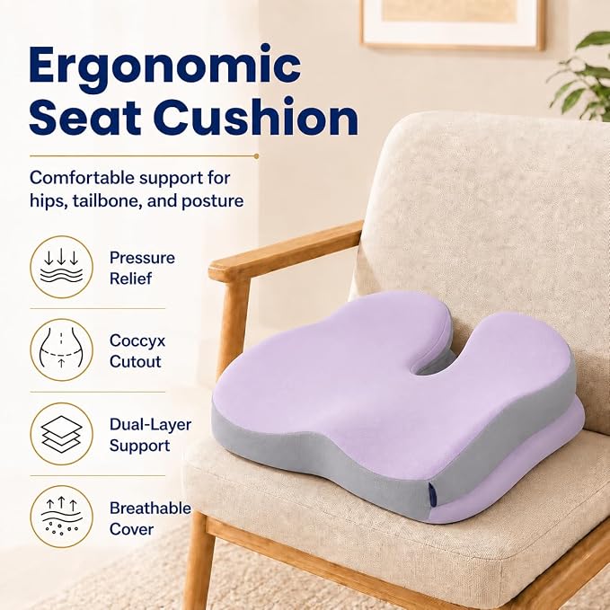 Seat Cushions for Office Chairs Wheelchair Cushion for Long Sitting Back - Image 2