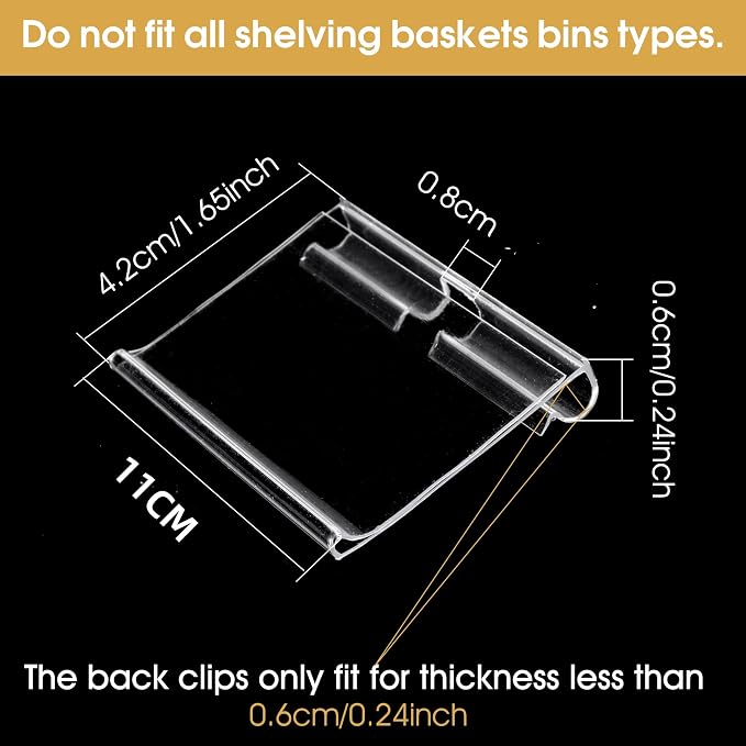 50pcs Labels for Storage Bins Plastic Label Clip, Basket Labels Clip On Wire - Image 3