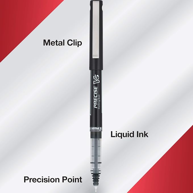Pilot Precise V5 Refillable Liquid Ink Rolling Ball Refillable Pens, Extra Fine - Image 2
