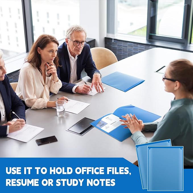 Henoyso 36 Pack Blue Plastic Folders - Image 7