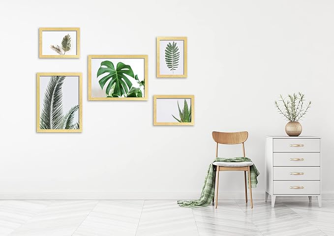 ELSKER&HOME 8x10 Picture Frame Gold Set of 6 Glass | Multi Photo Frames Collage - Image 3