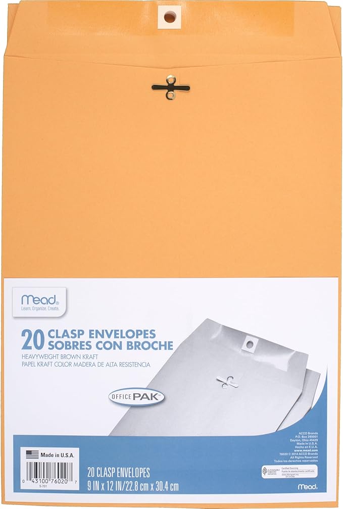 Mead Envelopes, Clasp Closure by Mead