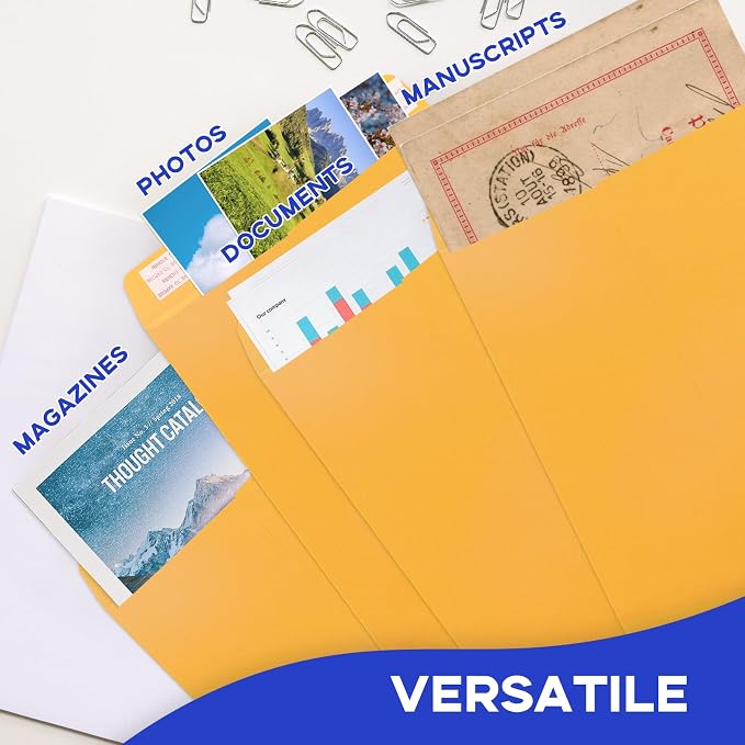 Goefun 9x12 Manilla Envelopes Self Seal, 100 GSM Brown Kraft Large Envelopes - Image 7