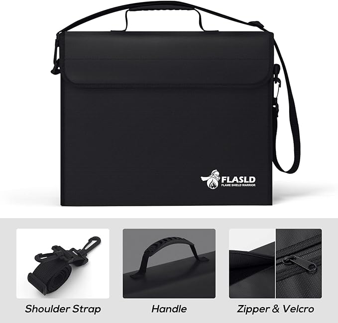 FLASLD Fireproof Document Bags, Holder Home Office Portable Filing Storage - Image 5