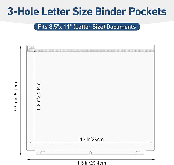 Antner 48 Pack Letter Size Binder Pockets - Image 2