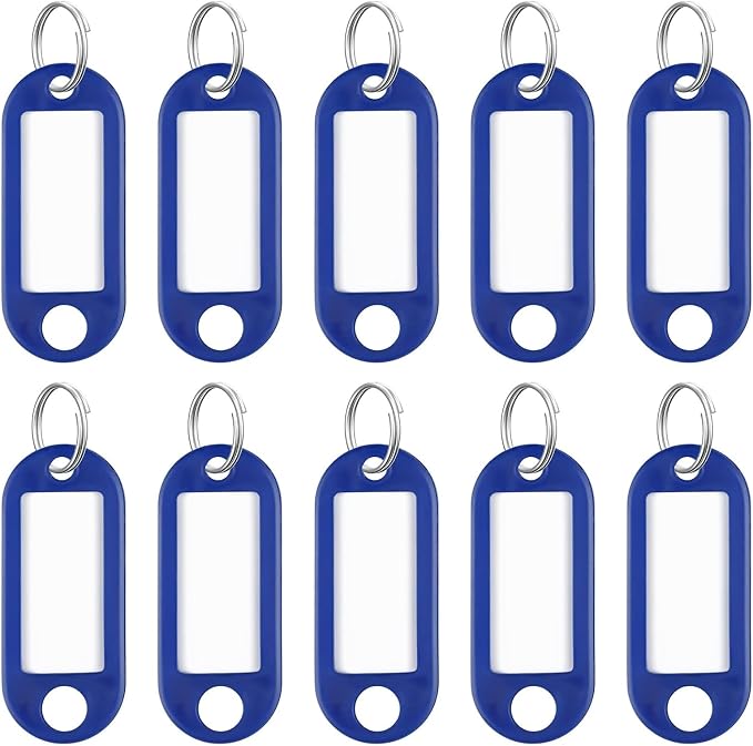 Uniclife 10 Pieces Key Tags 2 Inch Soft Plastic Key Chain Tags by UnicLife
