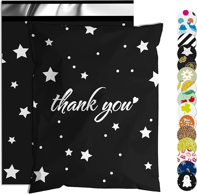 Thank You Poly Mailer 10x13 Inch 100 Pcs, Waterproof and Tear-Resistant by JOWLROEL