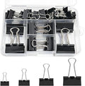 60PCS Black Binder Clips Assorted Sizes, 4 Size Assortment-Includes Large by Unknown