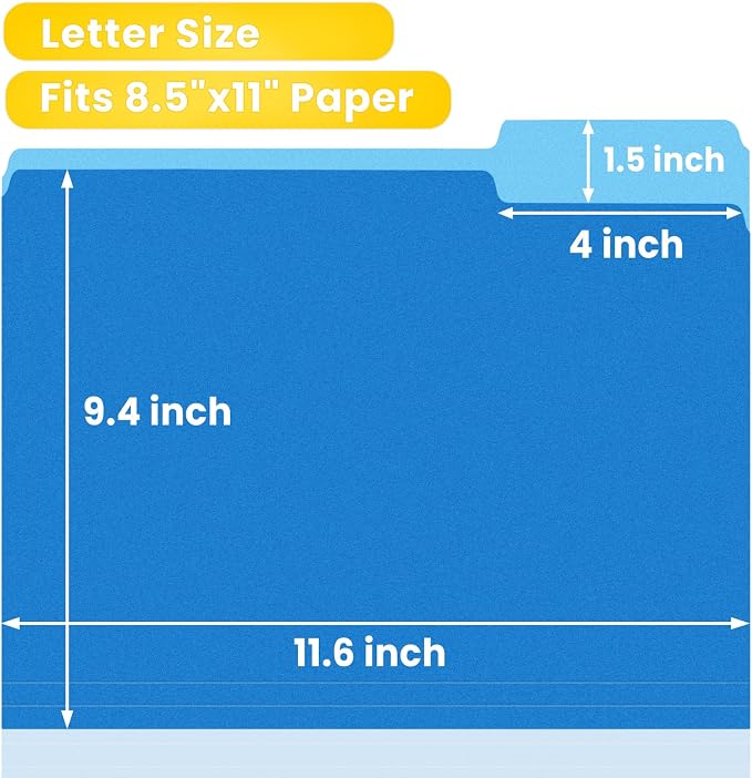 SUNEE File Folders, 36 Pack Manilla Folders 8.5 x 11, Colored File Folders Home - Image 2