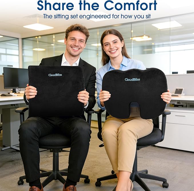 CloudBliss Lumbar Support Pillow & Seat Cushion Set - Image 9