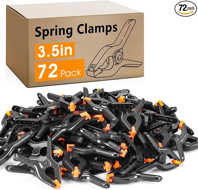 72 Pack 3.5 inch Plastic Spring Clamps, Backdrop Clips, Plastic Clamps by Unknown