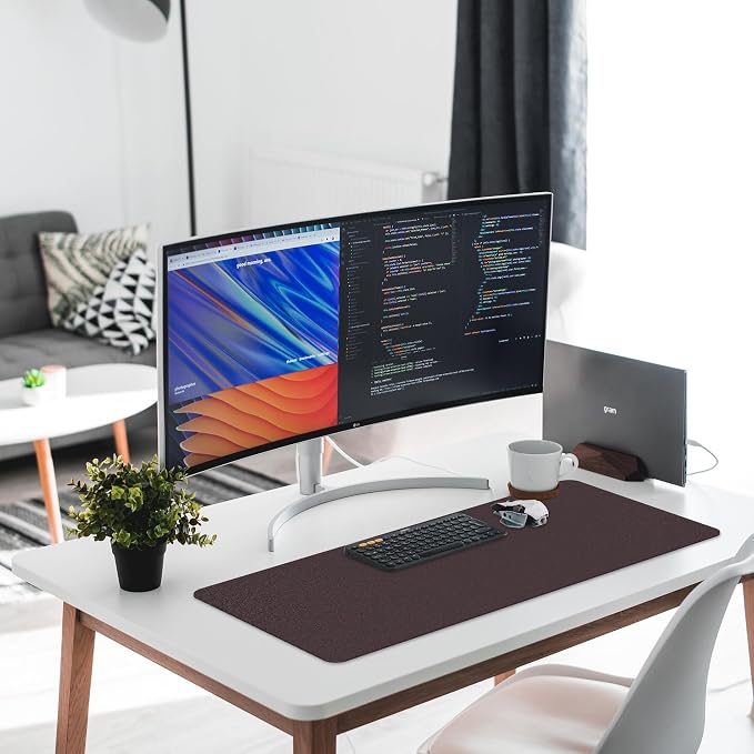 CADONO Leather Desk Pad Protector, Non-Slip PU Leather Large Mouse Pad - Image 5