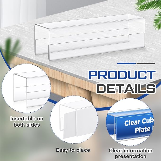 Cinnvoice 20 Pcs 2.25 Inch Cubicle Name Plate Holders Bulk Clear Double Sided - Image 4