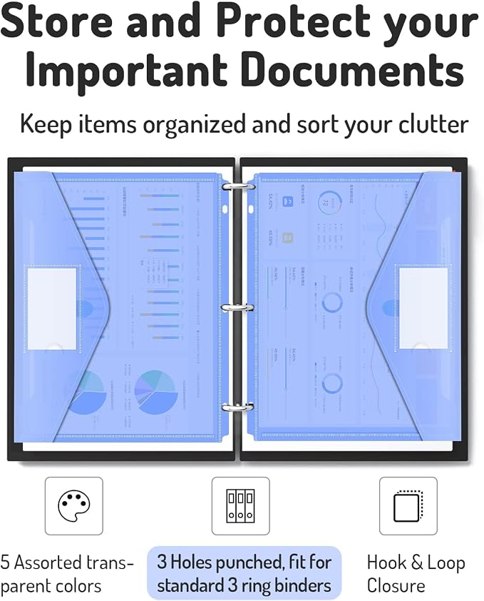 Forvencer Binder Pocket, 36 Pack Super Heavyweight Poly Binder Pocket - Image 2