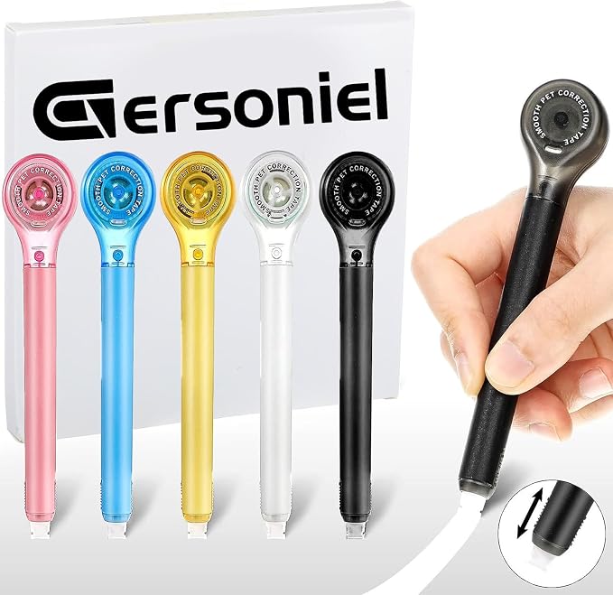 Gersoniel 10 Pack Correction Tape Pen Correctional Ink Tape Push Pull Protective - Image 8