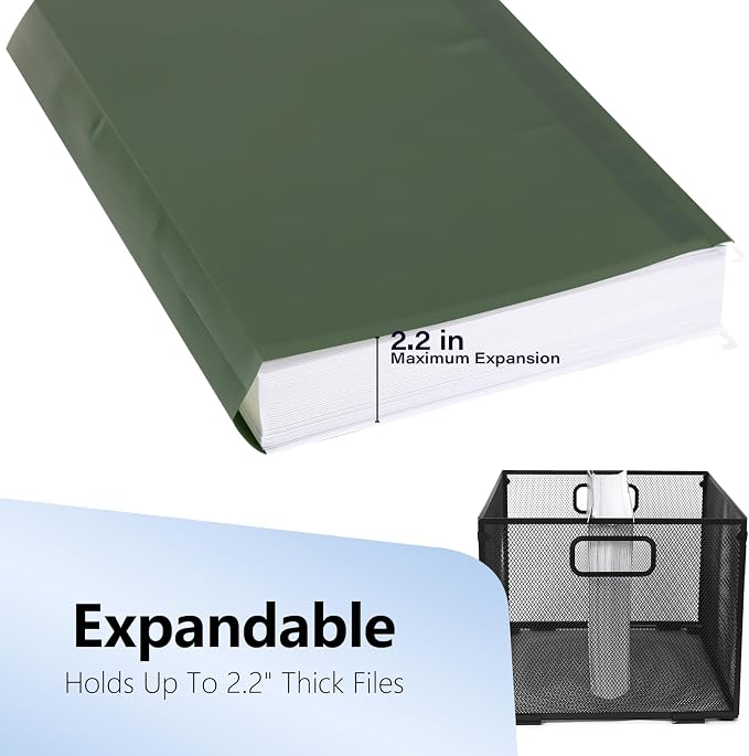 Plastic Hanging File Folders, 6 Pack Olive Hanging Folders，Letter Size - Image 8