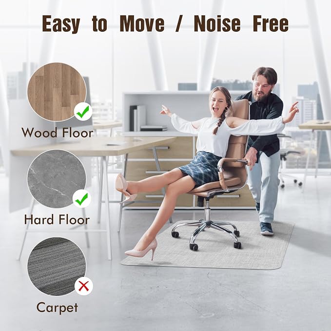 Blvornl Office Chair Mat for Hardwood Floor, 47.2"x 60" Desk Computer Chair Mat - Image 3