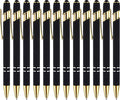 LINFANC 12 Pack Black Gold Ballpoint Pen by LINFANC