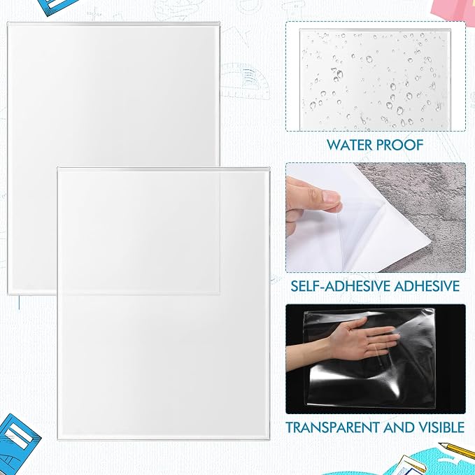 Outus 120 Pcs Self Adhesive Shop Ticket Holders Clear Plastic Sleeves Adhesive - Image 4