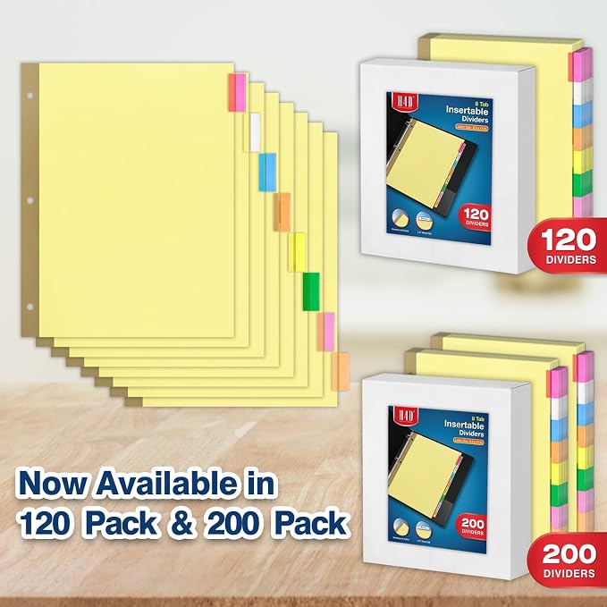 H4D 120 Pack Insertable Binder Dividers - Image 7