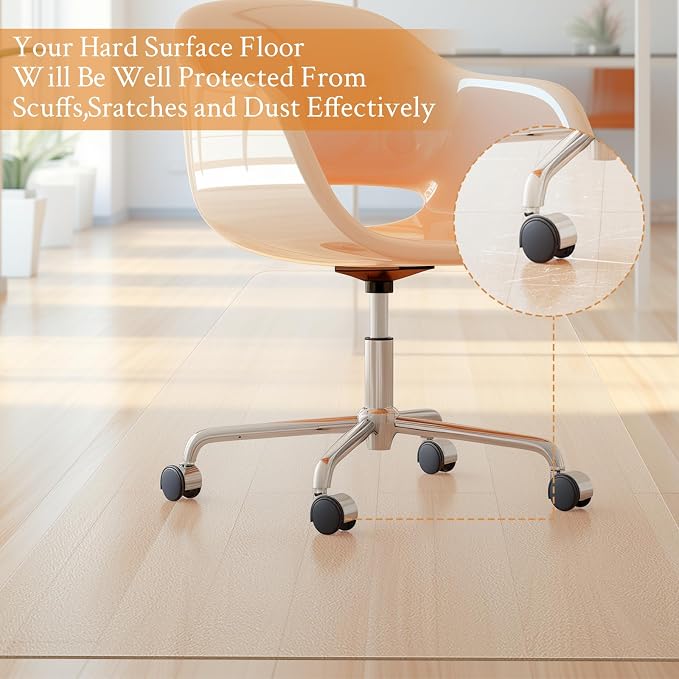 KMAT Office Chair Mat, Easy Glide Hard Wood Tile Floor Mats, Heavy Duty Floor - Image 4