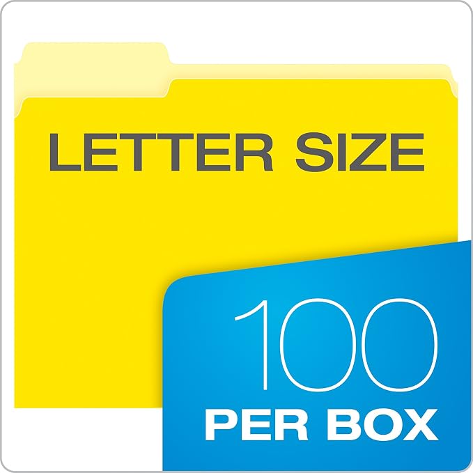 Pendaflex Two-Tone Color File Folders, Letter Size, 1/3 Cut, 100 per Box - Image 5