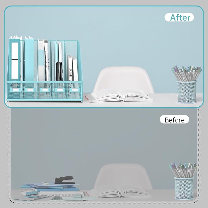 SUPEASY Desk Organizers Metal Desk Magazine File Holder - Image 5