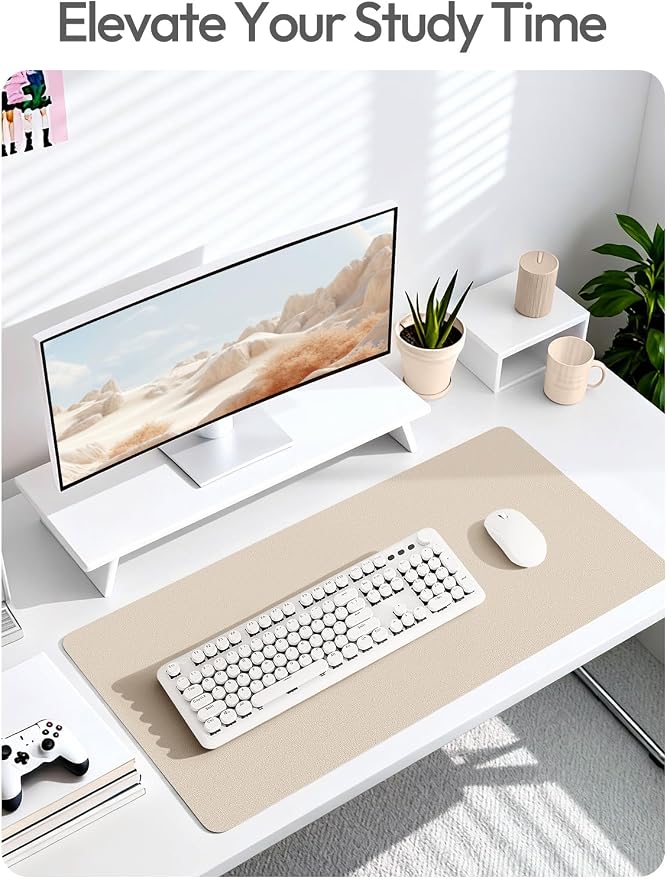 YSAGi Leather Desk Pad Protector, Office Desk Mat, Large Mouse Pad, Non-Slip PU - Image 6