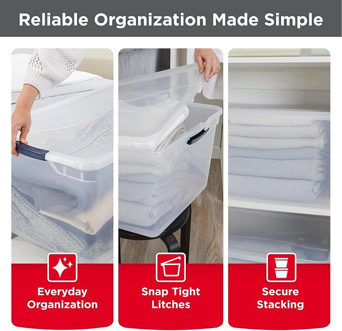 Rubbermaid Cleverstore 71 Qt Clear Storage Bins - Image 3