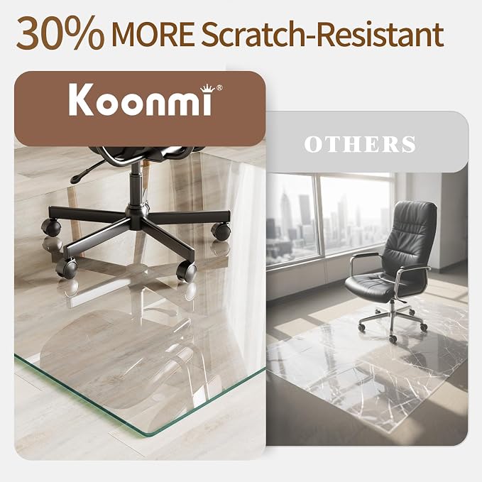 Koonmi Tempered Glass Chair Mat 30"x48" - Image 3