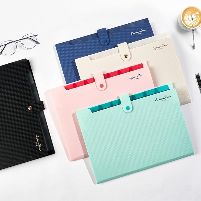 Sooez Accordion File Organizer 8 Pocket, Expanding File Folder - Image 2