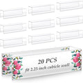 Cinnvoice 20 Pcs 2.25 Inch Cubicle Name Plate Holders Bulk Clear Double Sided by Cinnvoice