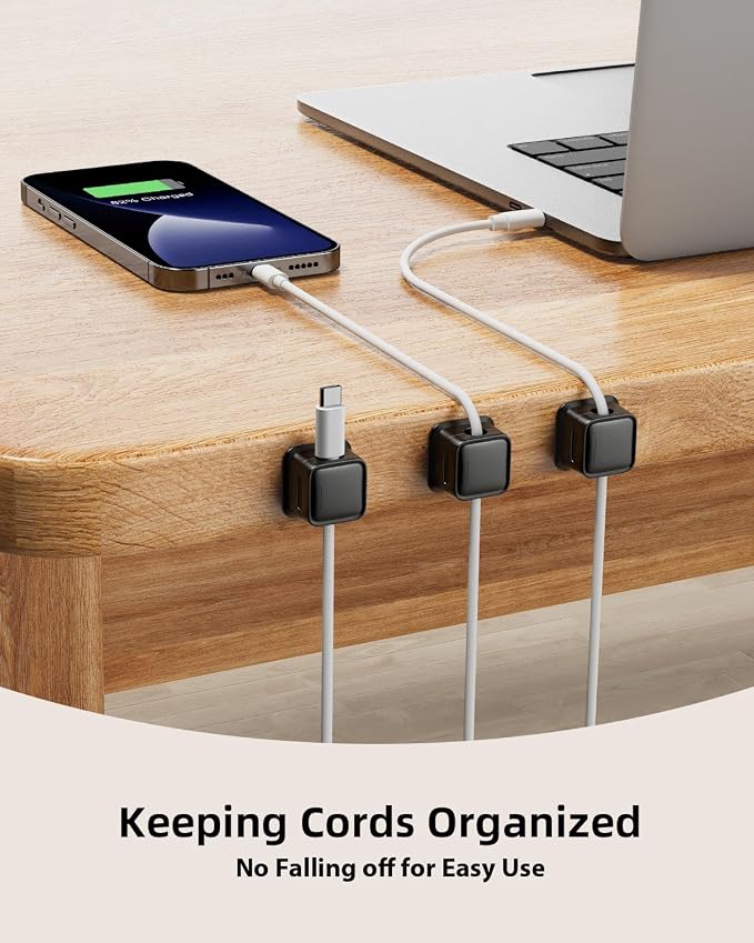 16 Pack Magnetic Cord Organizer Holder, Strong Adhesive Desk Cable Management - Image 2