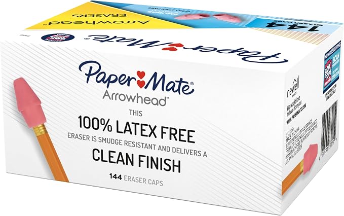 Paper Mate Arrowhead Pink Pearl Cap Erasers, Homeschool, Teacher Supplies - Image 5