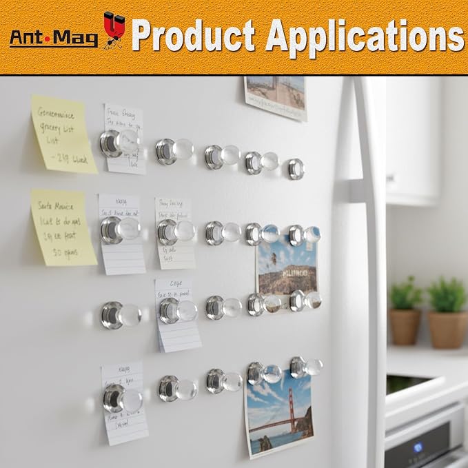 Ant Mag Magnetic Push Pins, 72 Pack Strong Whiteboard Magnets - Image 5